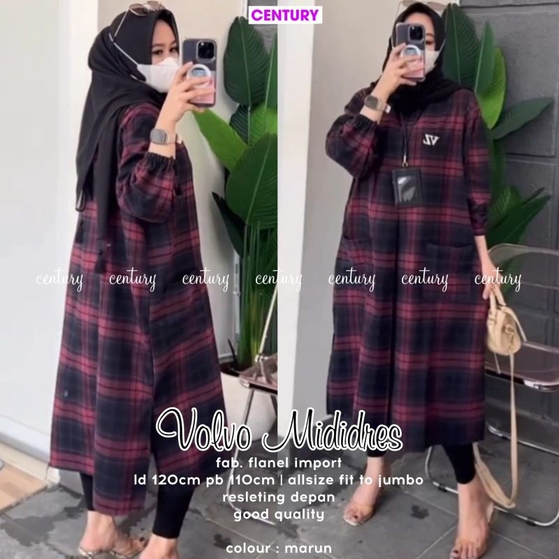 VOLVO MIDI DRESS ORI CENTURY | Ld120 Flanel Import