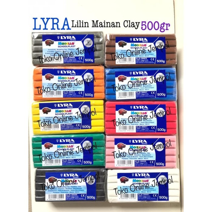 BEST SELLER COD 500gr Clay Plastisin Lilin Mainan Modelling Lyra Modello ATK949LY - Putih