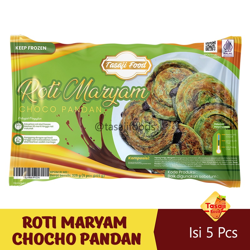 Tasaji Roti Maryam Choco Pandan Isi 5 Pcs