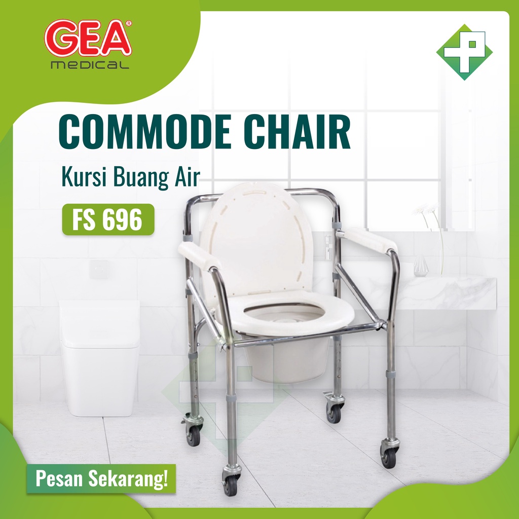 Commode Chair Dengan Roda GEA FS 696 / Kursi Buang Air GEA