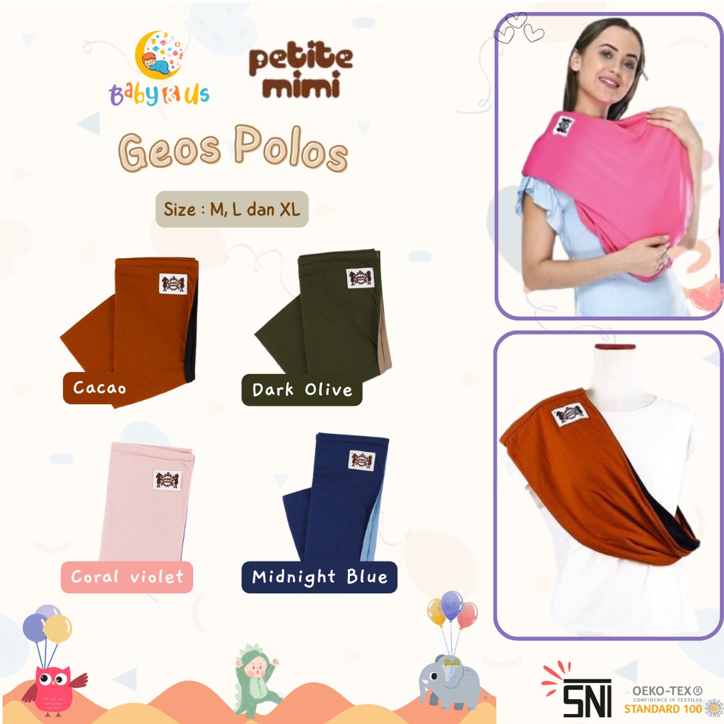 Petite Mimi Simple Sling Polos - Gendongan Kaos Polos Baby