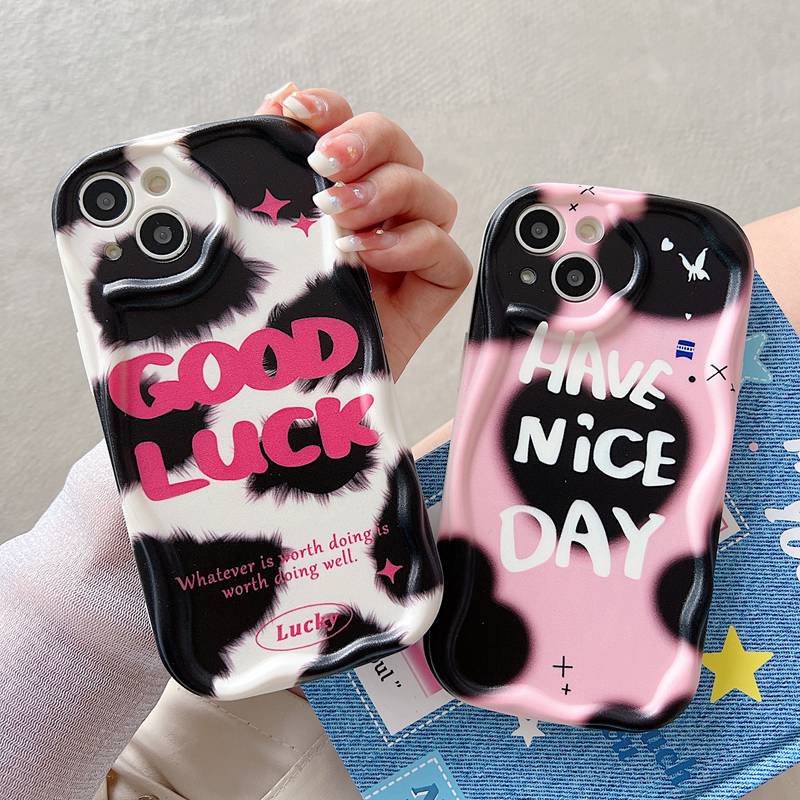 Cream Casing Good Luck Soft Case HP iP iPhone 6 6S 7 8 14 + Plus SE 2020 2022 X XS XR 11 12 13 Pro Max