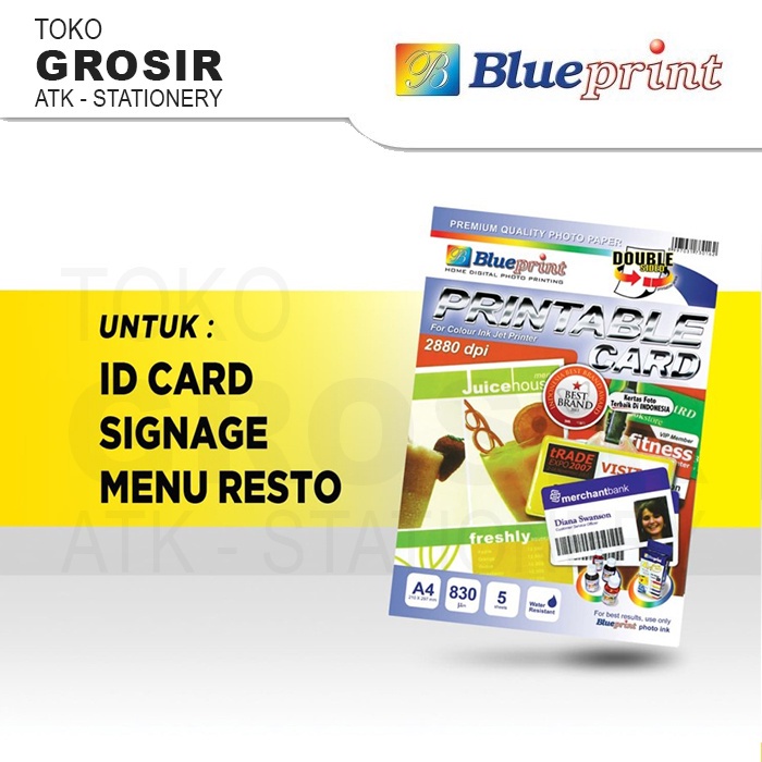 

IDcard ID Card A4 BLUEPRINT Printable Card White Kertas PVC Double Side 830 Micron 3