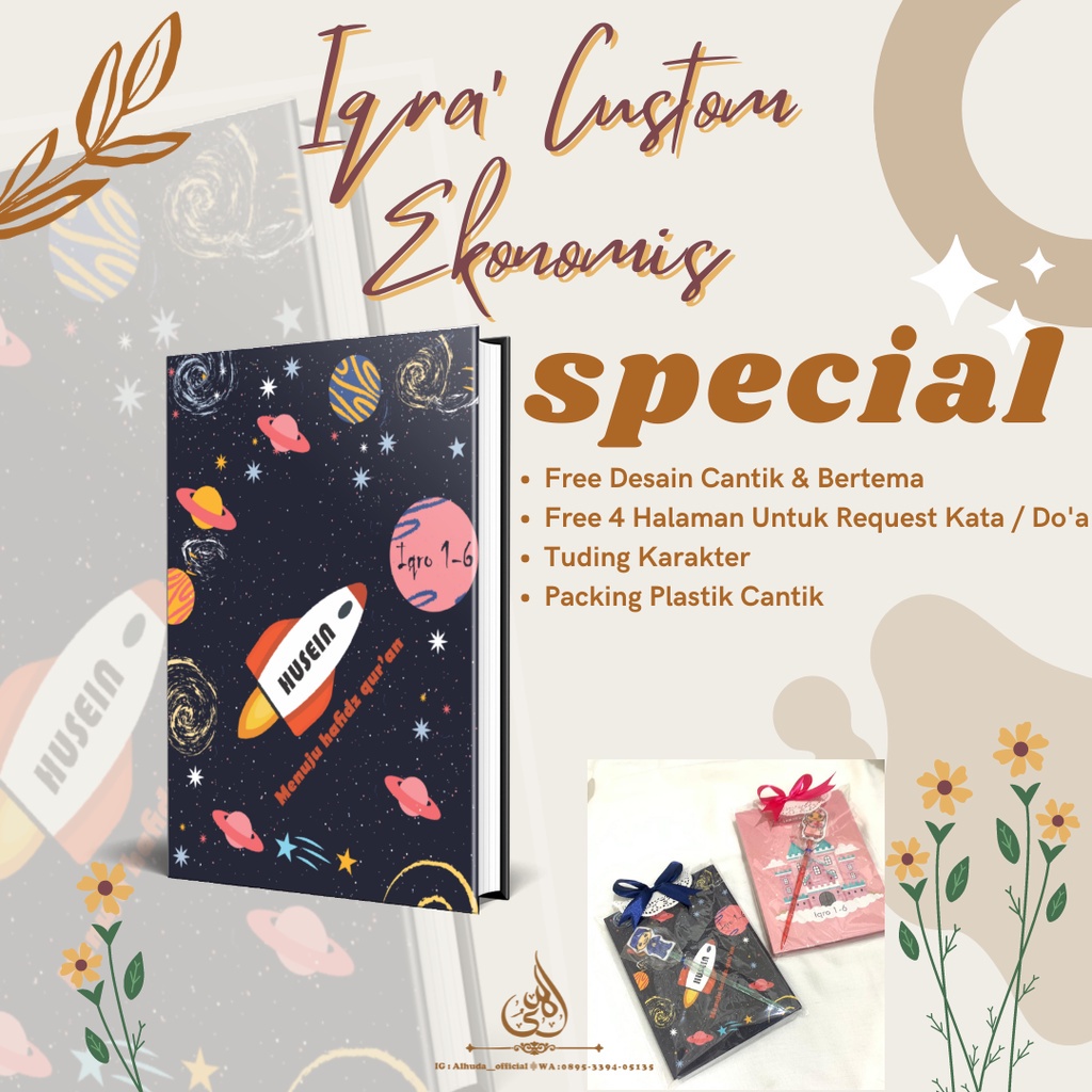 Iqra' Custom HVS BESAR Ekonomis | SOFTCOVER | Souvenir Iqro | Iqra' Custom Murah