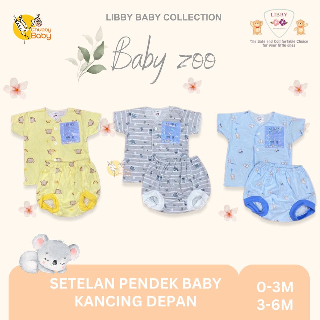 Libby - Baby Zoo | Setelan Pendek Baby Size 3stel