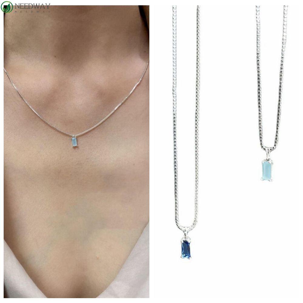 Needway  Woman Kalung Elegan Simple Untuk Perempuan Kristal Ins Perhiasan Leher