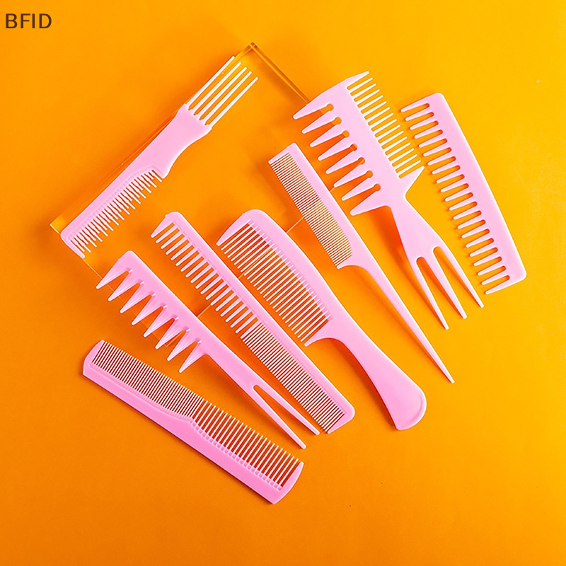 [BFID] 8pcs Set Sisir Potong Rambut Portable Anti-Statis Hairdressing Hair Comb Hair Detangler Comb Makeup Barber Haircare Stylist Tool Suit [ID]