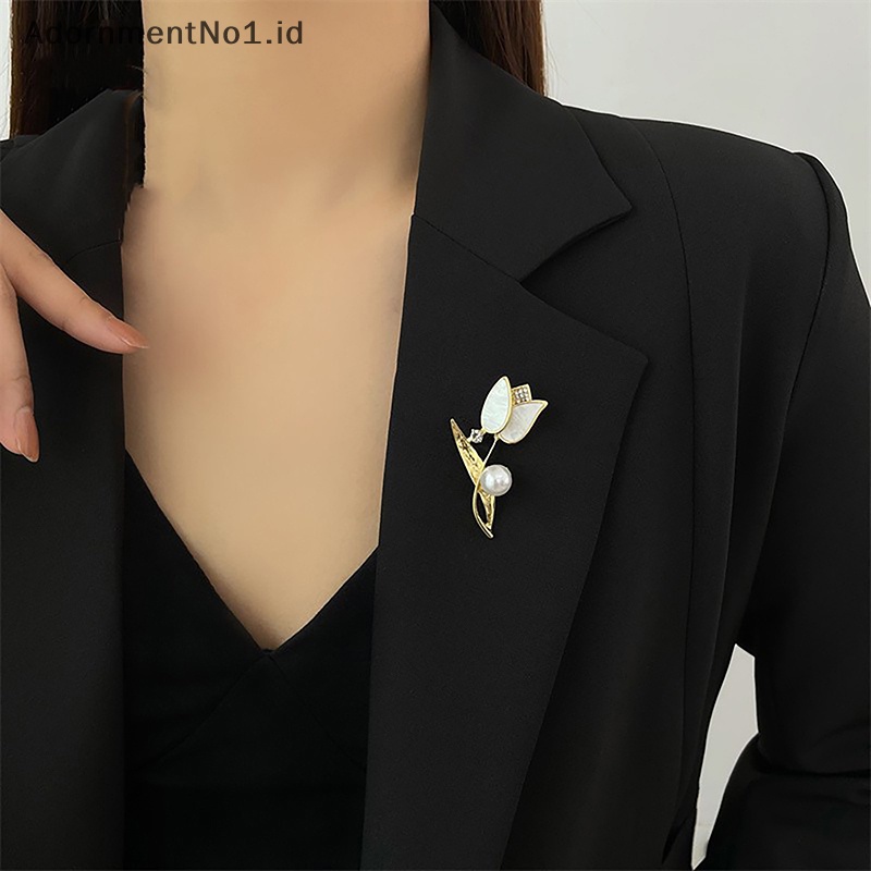 [AdornmentNo1] Fashion bros untuk wanita elegan emas Tulip buket bunga Lapel pin pernikahan pesta lencana perhiasan