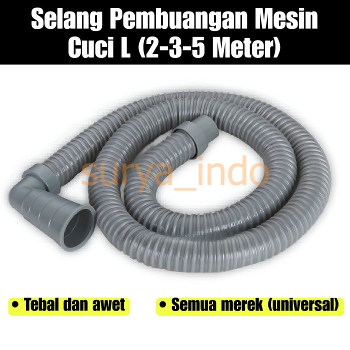 SELANG PEMBUANGAN MESIN CUCI 2 3 5 METER BENTUK L UNIVERSAL 1 2 TABUNG