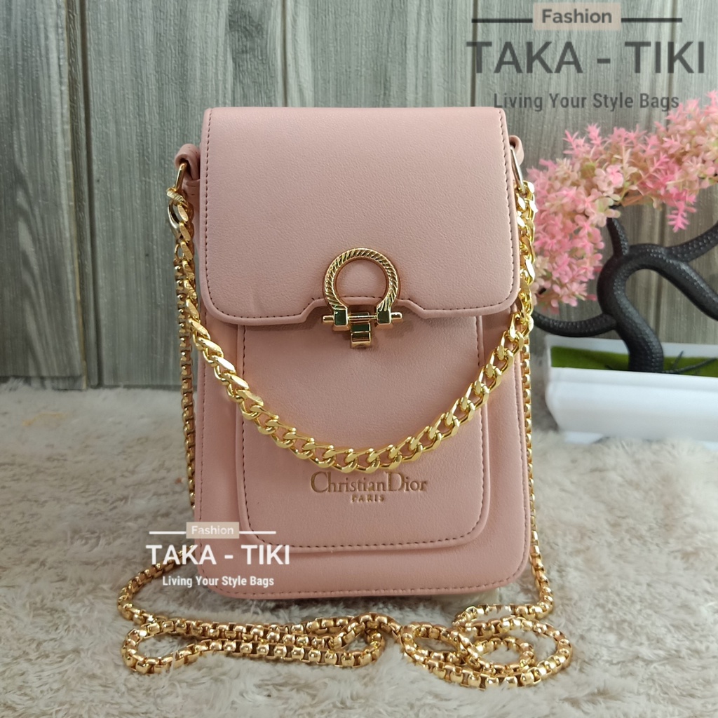 Tas sling bag cantik cd rantai  ring gold . best model terbaru 2023. SLING BAG HP WANITA 3 RUANG TERBARU