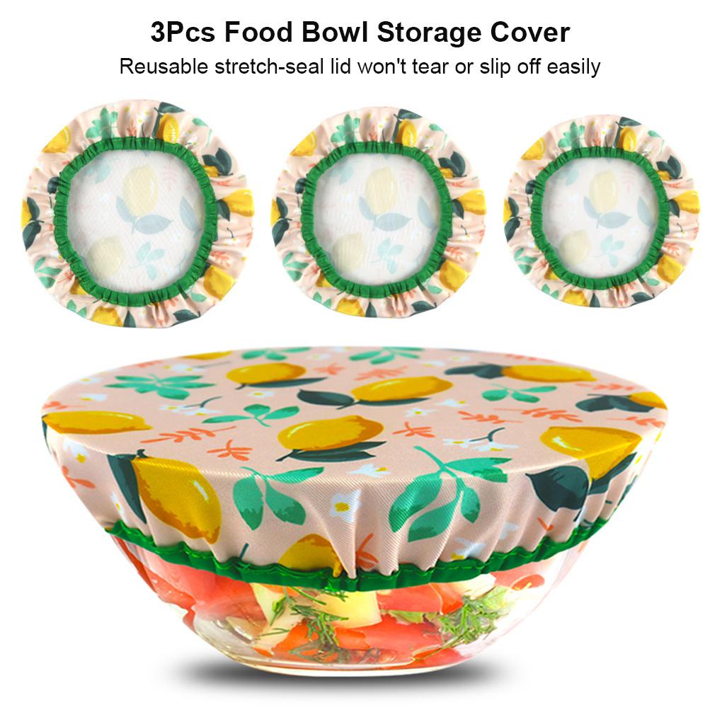 Paket 3mangkuk Penutup Penyimpanan Makanan Penutup Debu Indoor Outdoor Camping Hiking Barbecue Dapur Bisa Dicuci Segar Menjaga Tutup