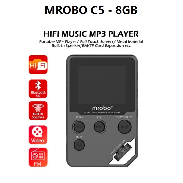 MROBO C5 8GB - MP3 MP4 Digital Audio Player Lossless HD FLAC