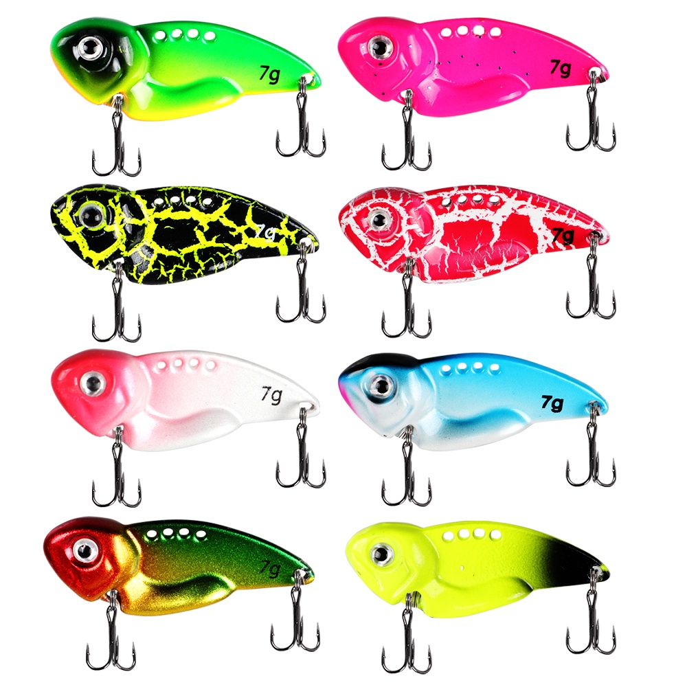 Fishing Jig Spoon Lures 7g /10g /12g /14g VIB Metal Blade Umpan Pancing Sendok Crankbaits Untuk Trout Bass Salmon Umpan Air Tawar Air Asin