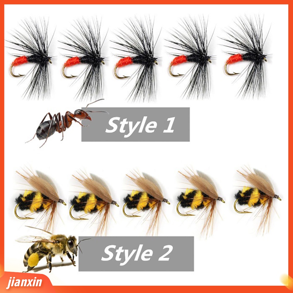 (In Stock) 10 Pcs Buatan Serangga Bumble Bee Ant Trout Fly Fishing Lure Umpan Bionik Tackle