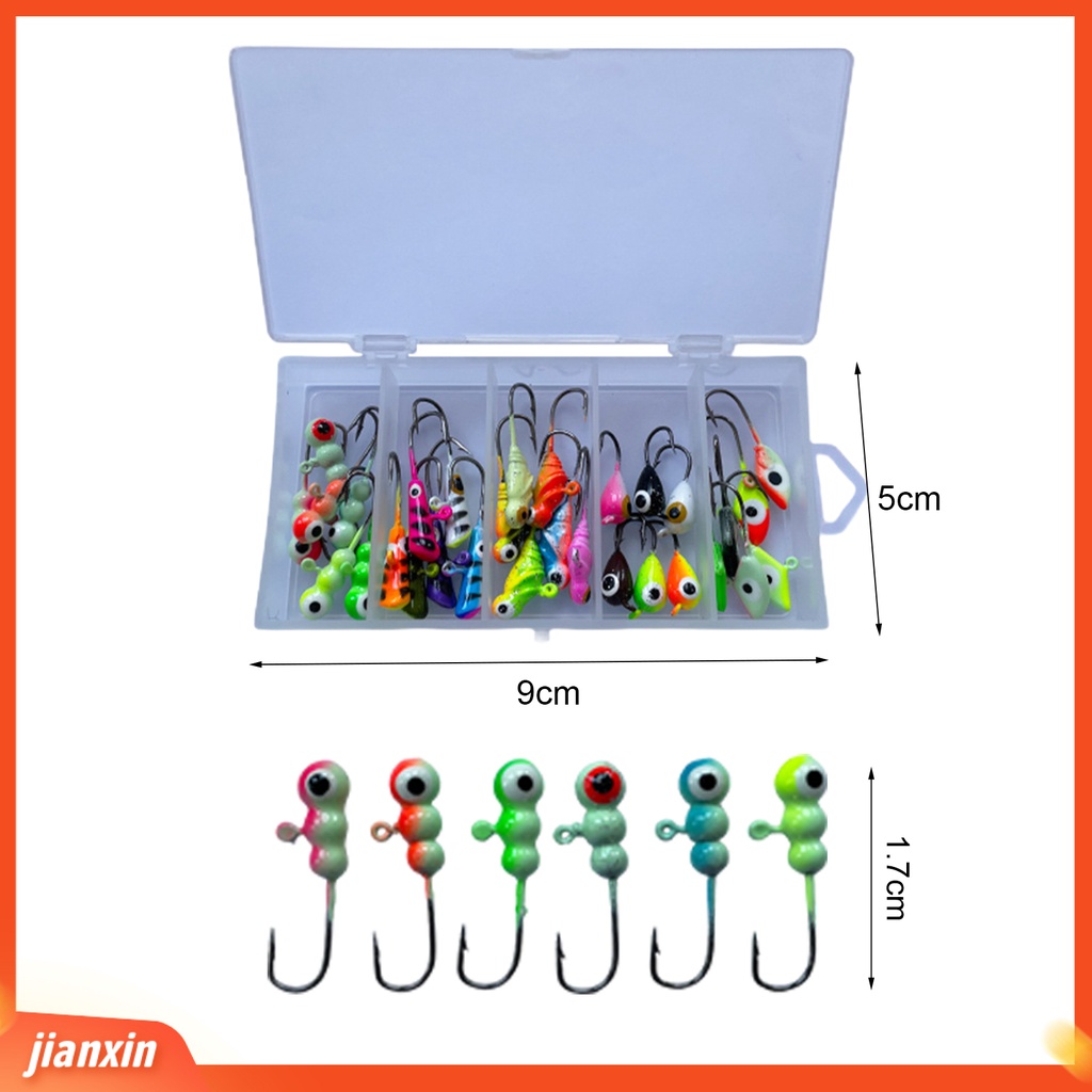 (In Stock) 1set Jig Pancing Simulasi Aplikasi Lebar Bahan Baja Karbon Bentuk Panfish Kait Umpan Mini Untuk Angling