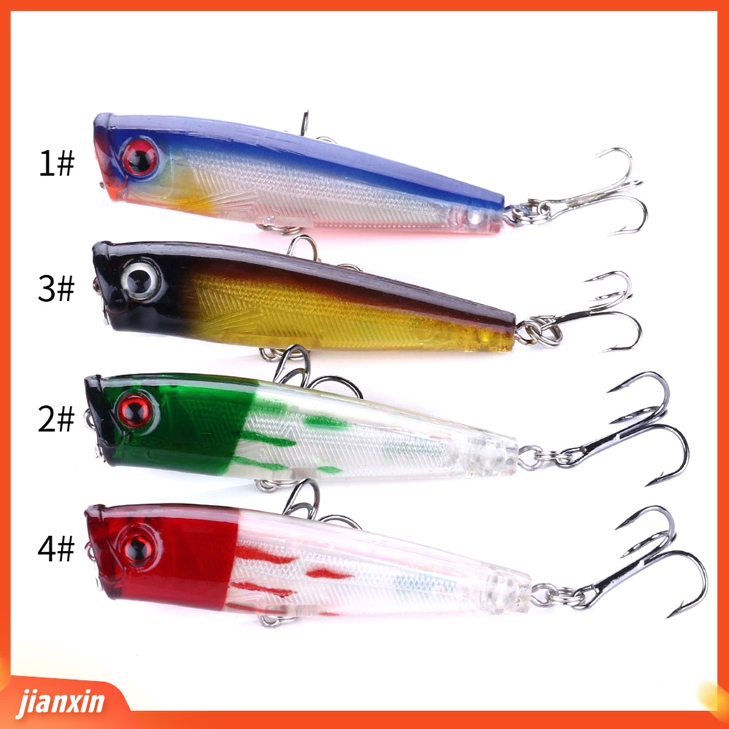 (In Stock) 6.5cm /6.6g Popper Lure Realistis Bahan Plastik Halus Top Water Umpan Pancing Buatan Untuk Air Tawar