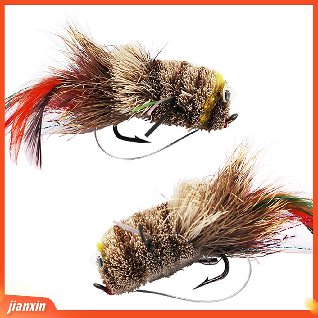 (In Stock) 3D Mata Imitasi Bulu Palsu Umpan Kait Tunggal Rambut Hidup Burung Hantu Buatan Memikat Aksesori Memancing