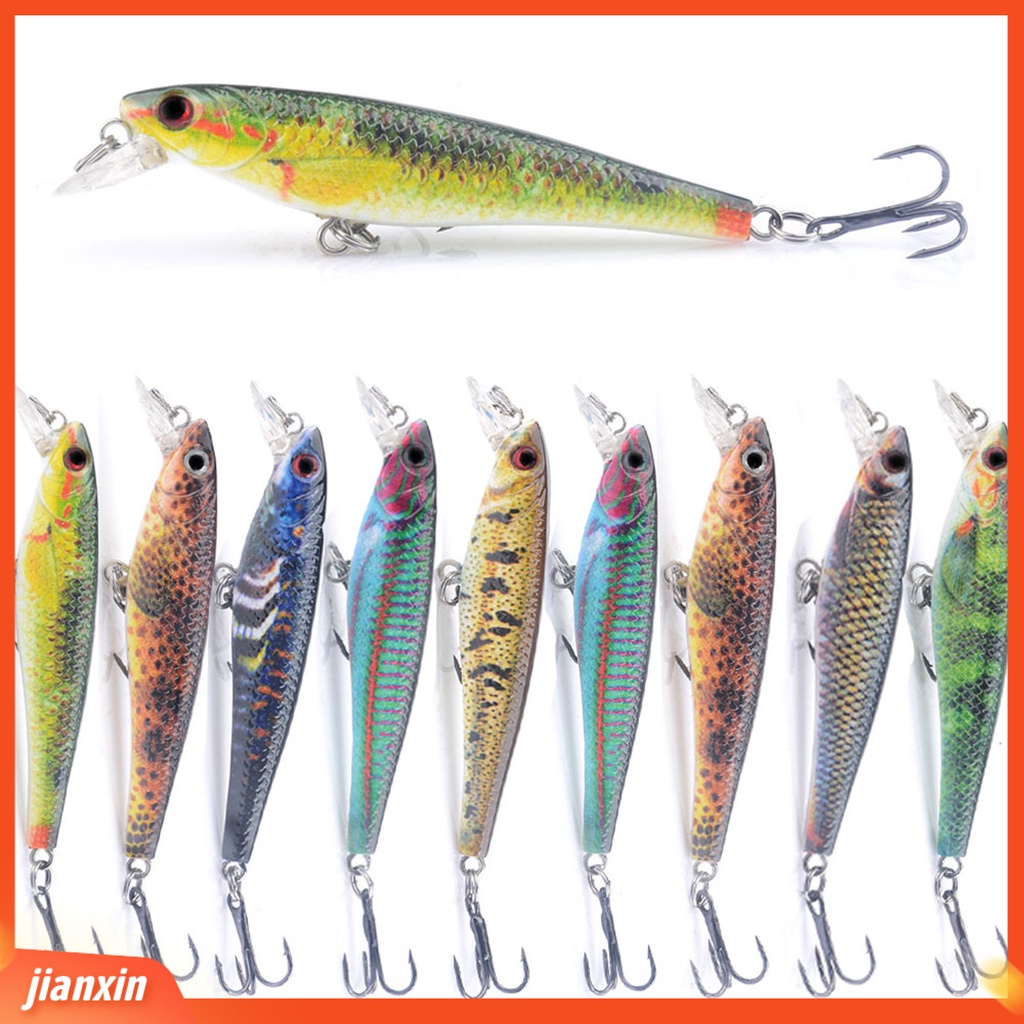 (In Stock) 6.7cm /4g Umpan Pancing Kait Tiga Karat Anti-Korosi Kekuatan Tinggi Tembakan Panjang 3D Fisheyes Umpan Palsu Untuk Outdoor