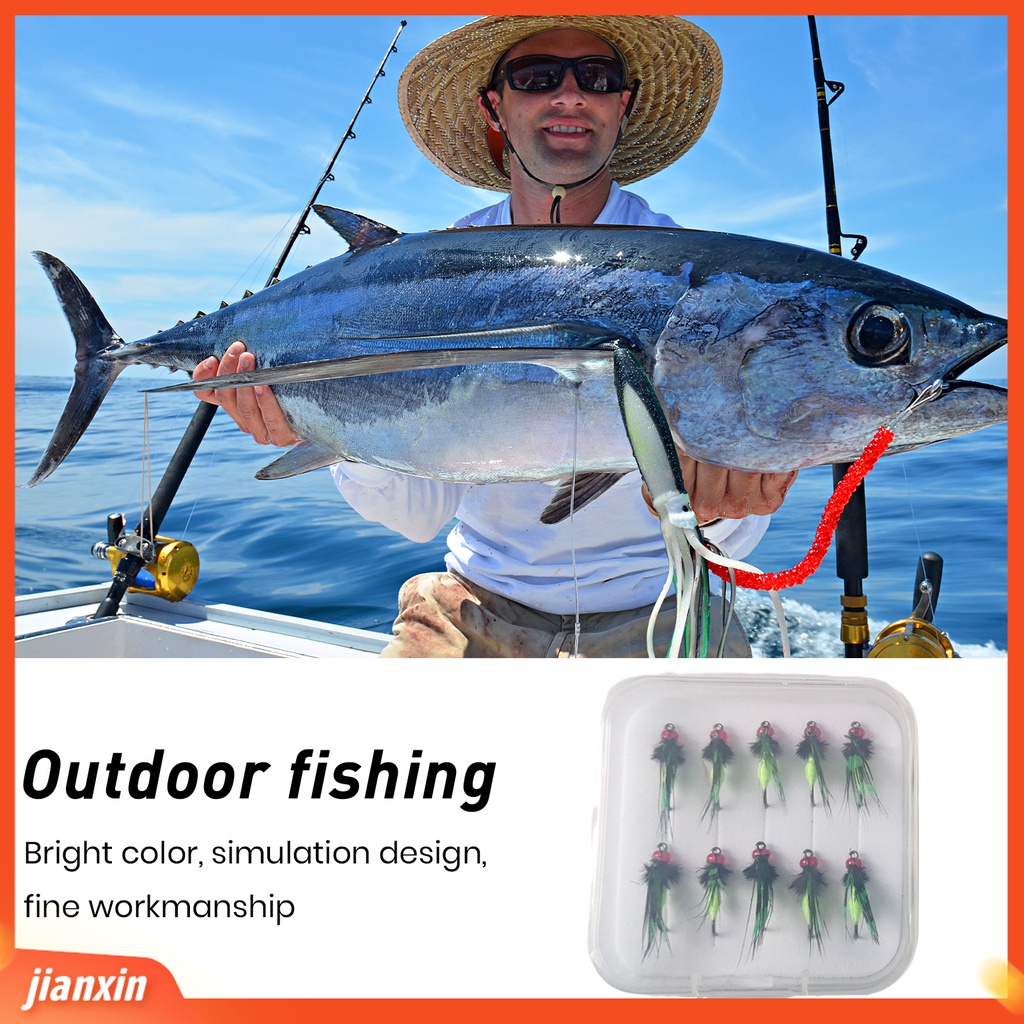 (In Stock) 1set Umpan Lalat Palsu Simulasi Serangga Beracun Tajam Kait ABS Plastik Profesional Memancing Reusable Bass Fishing Lure Umpan Lalat Buatan Umpan Pancing Tackle