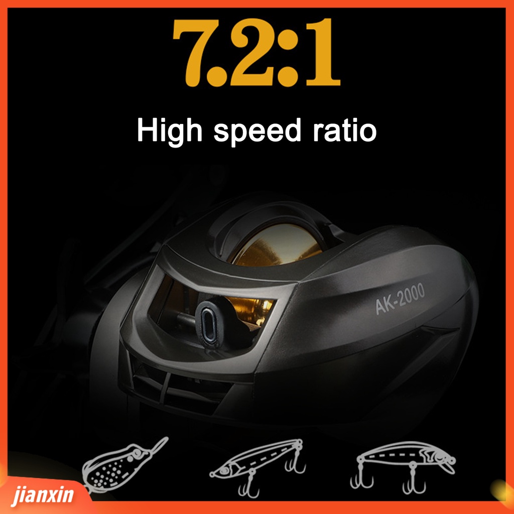 (In Stock) AK2000 ic Gulungan Pancing Rem Tombol Berputar 12gears Baitcasting Garis Tahan Ledak Water Drop Wheel Untuk Di Luar Ruangan