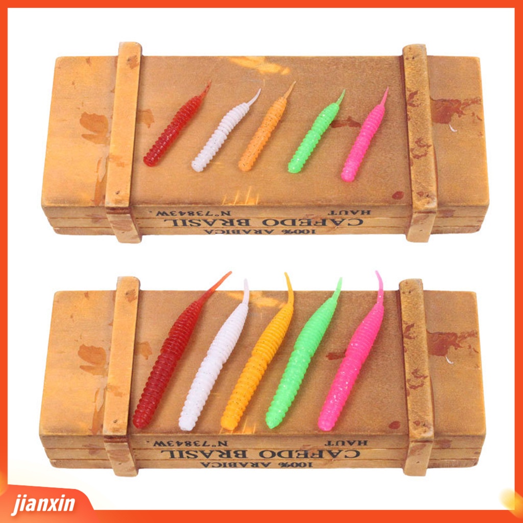 (In Stock) 10Pcs Umpan Pancing Ketangguhan Tinggi Reusable TPR Karet Mini Simulasi Cacing Bass Umpan Pancing Untuk Air Tawar