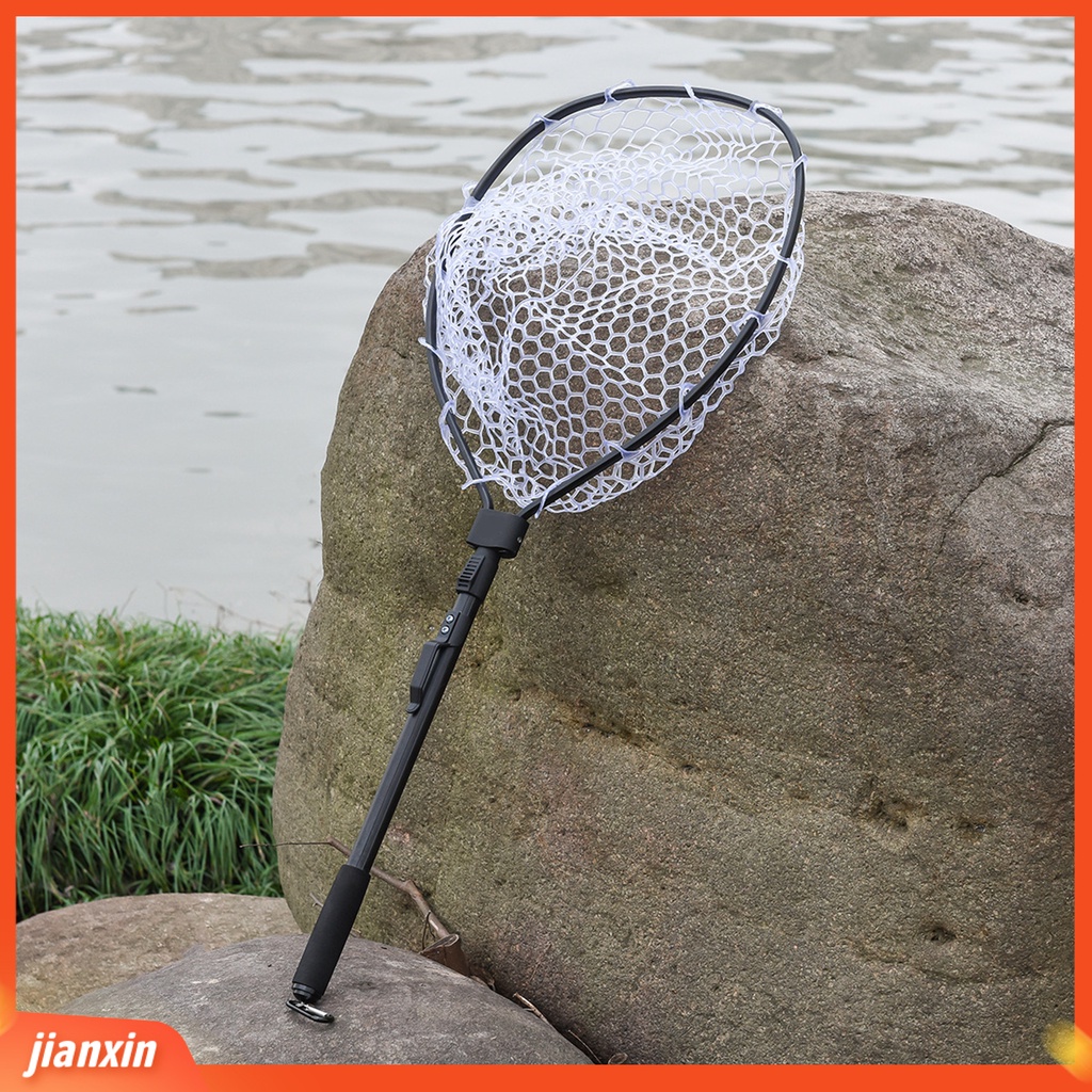 (In Stock) Jaring Ikan Bahan Aluminium Alloy Dapat Ditarik Dapat Dilipat Luar Ruangan Dengan Pegangan Anti slip