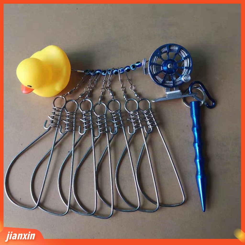 (In Stock) Fish Stringer Heavy Duty Besar Stainless Steel Anti Kusut Putar Kit Kunci Ikan Untuk Memancing