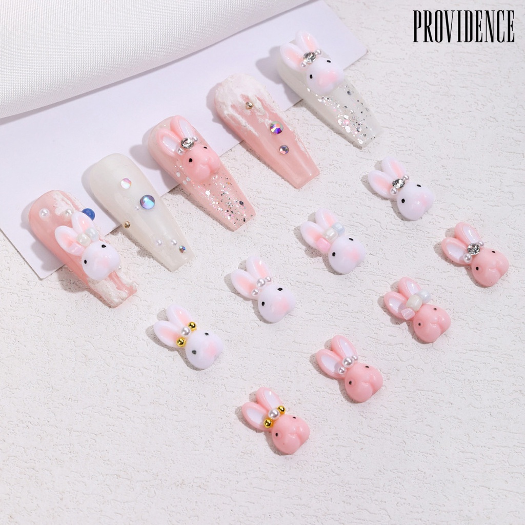 Providence 10Pcs Perhiasan Kuku Kelinci Kecil Hiasan Kuku Kartun Lucu Untuk Aksesoris Kuku Yang Indah Dan Menawan
