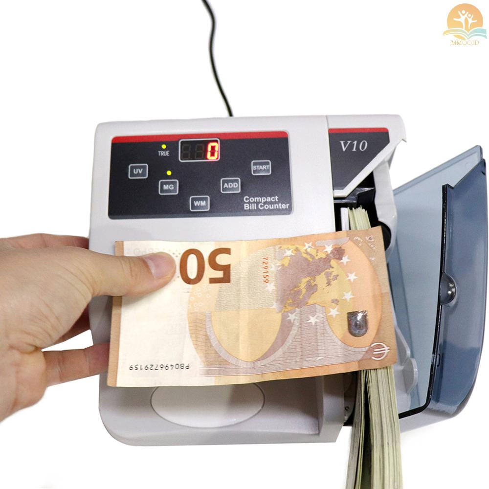 In Stock Portable Mini Money Counter Worldwide Currency Cash Kertas Bill Counting Machine Detector Dengan UV/MG/WM Deteksi Palsu 600tagih Per Menit Layar Display LED