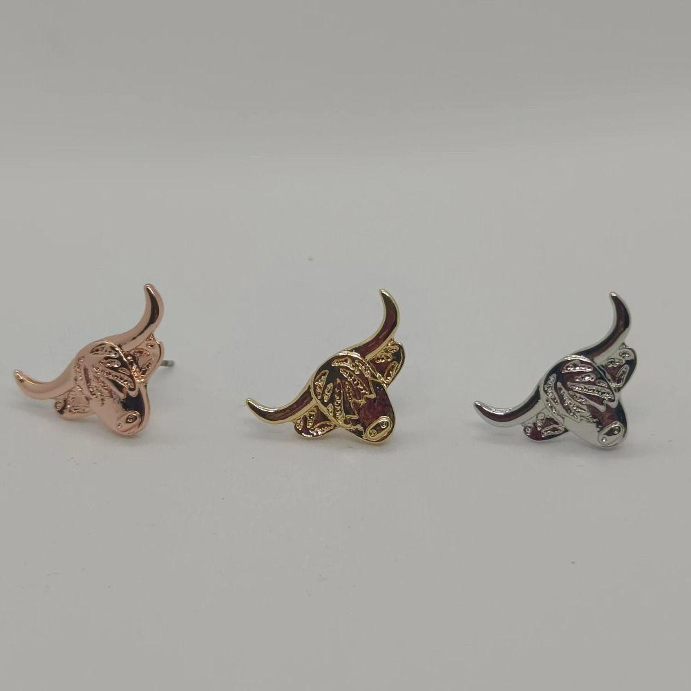 LILY Anting, Handmade Ear studs, Fashion Skotlet Dataran Tinggi Sapi Alloy Retro Stud Earring Untuk Wanita