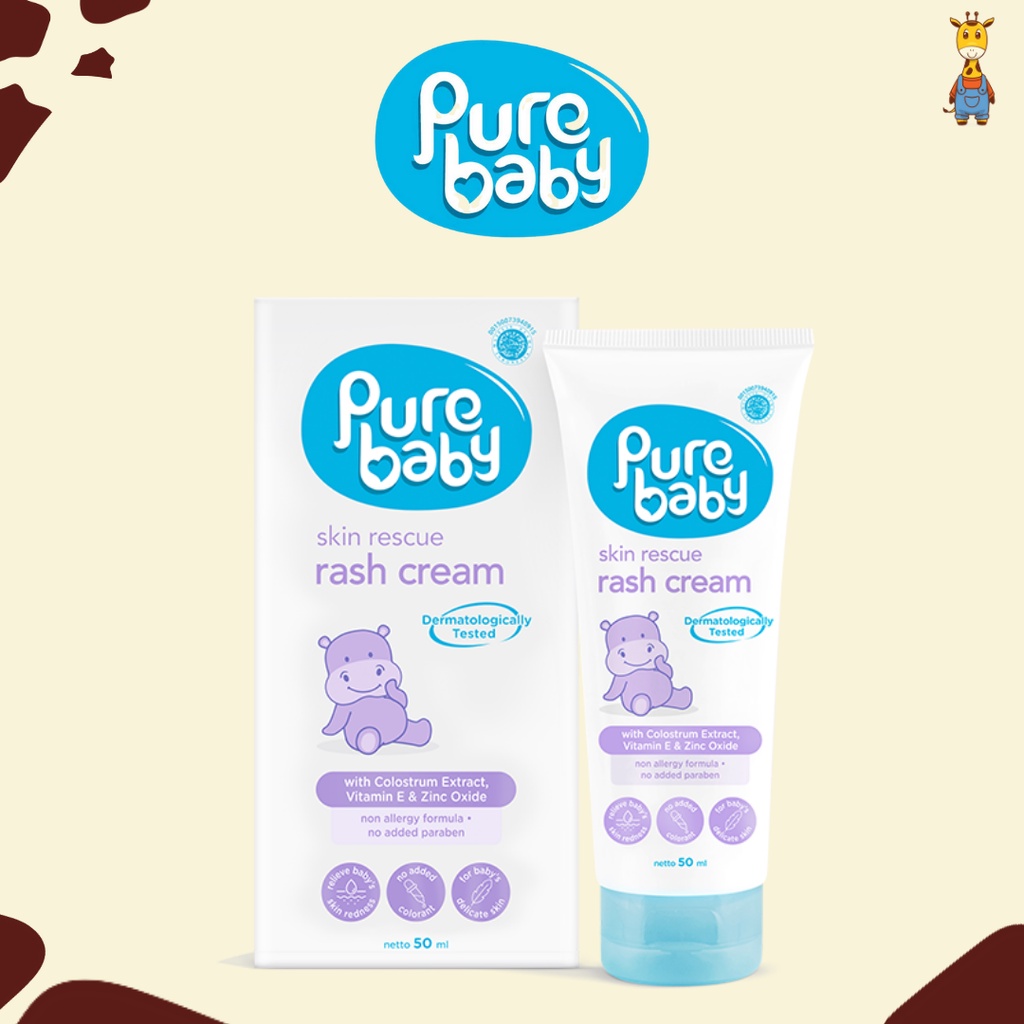 Pure Baby Skin Rescue Rash Cream 50ml - Krim Bayi Anti Ruam, Kemerahan dan Iritasi