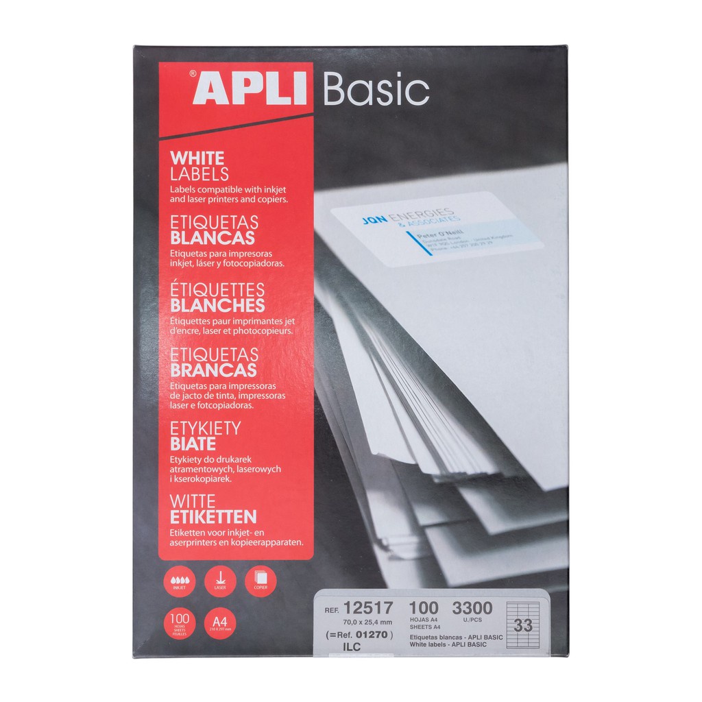 

[Artomas] APLI Label Basic A4 70 X 25,4MM 3300 unit #12517