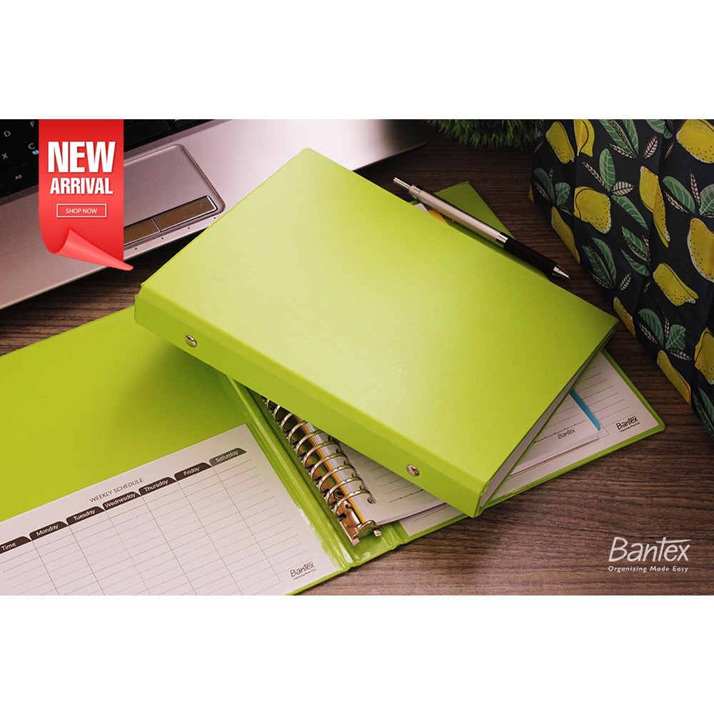 

[Artomas] Bantex Binder Note A5 20 Ring Besi Loose Leaf Multiring Binder Lime 1324 65