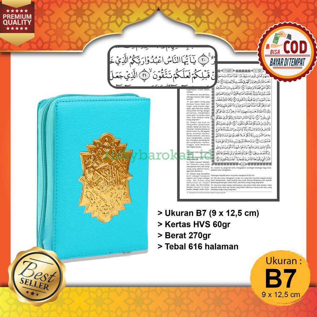 Al Quran Saku Pocket Terjemah Al Halim Rubu' B7 HVS Resleting Alquran Terjemahan Ukuran Mini Pocket 