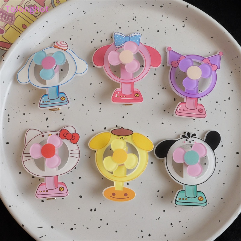 Tolonghot&gt; Kawaii Sanrio Hello Kitty My Melody Cinnamoroll Kipas Jepit Rambut Tokoh Anime Aksesoris Rambut Akan Berputar Siswa Poni Klip Hadiah Dengan Baik