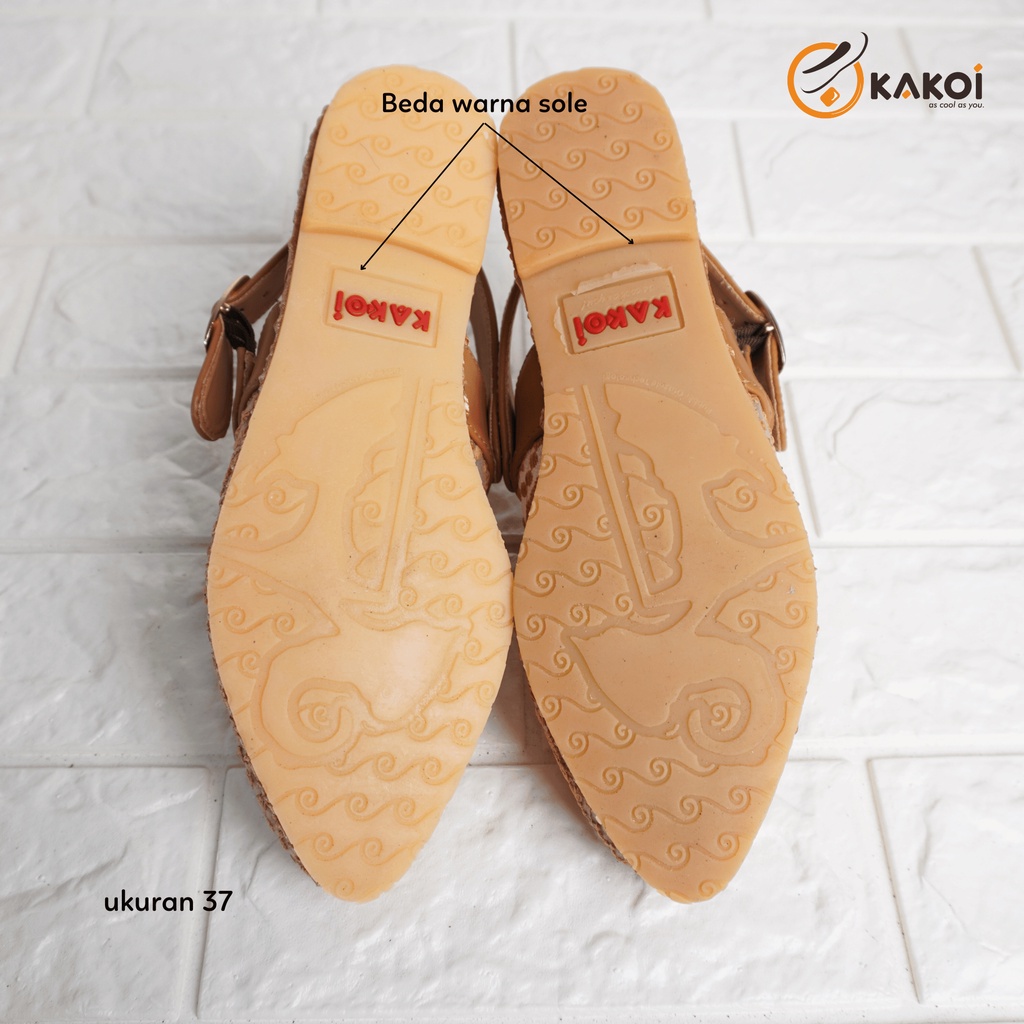 KAKOI ( RIJECT ) - Mecca Brown Beda Warna Sole Sepatu Sandal Umroh