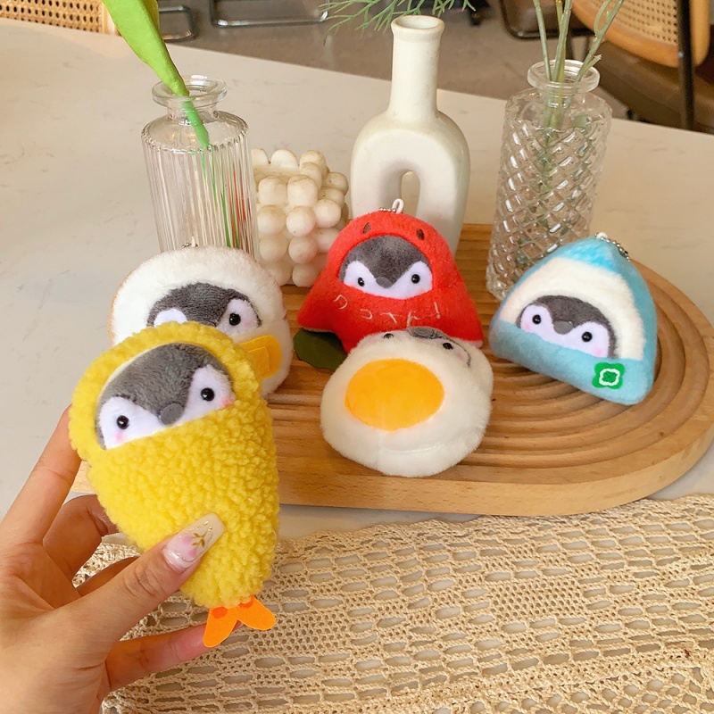 Mainan Boneka Telur Sosis Roti Bakar Penguin Plush Pendant