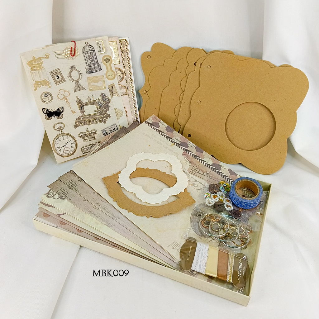 

DIY Kit Set Paper Scrapbook Journaling Hijau MBK007