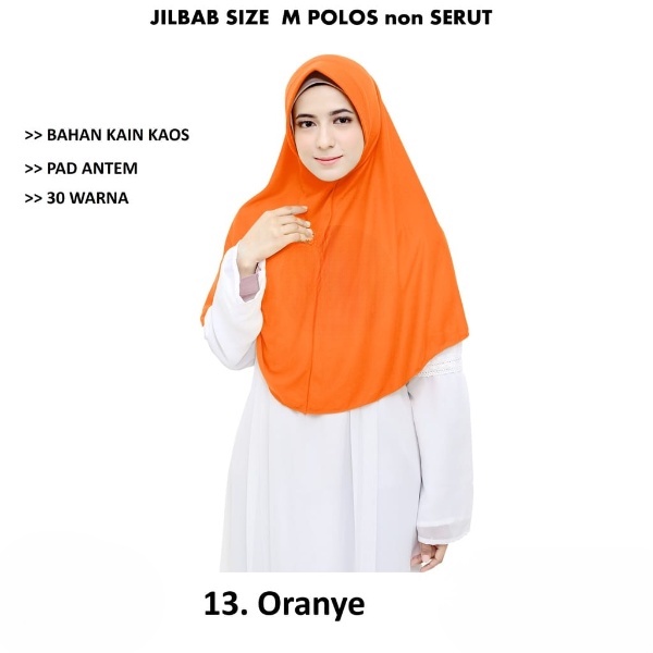 JILBAB BERGO KERUDUNG HIJAB instan M NON SERUT - ORANGE