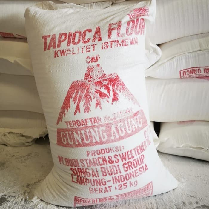 

Tepung Tapioka Cap Gunung Agung 1 karung isi 25 kg | Sagu Gunung 25kg