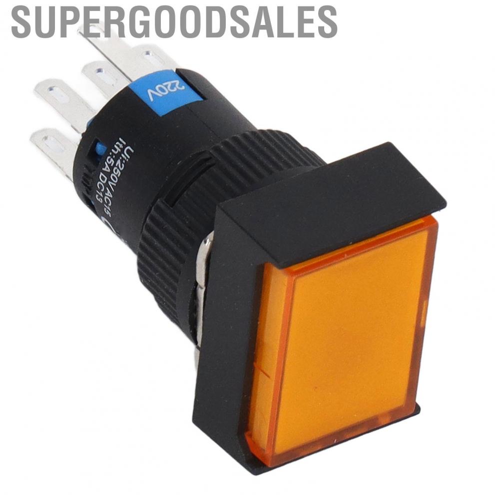 Supergoodsales Push Button  Insulation Self Resetting Switch Rectangular 6 Pin for Relay