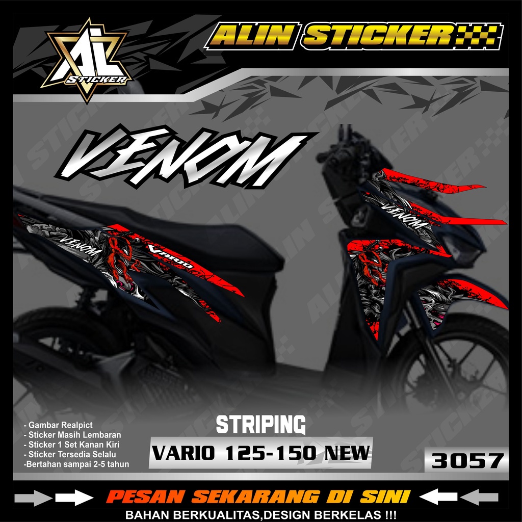 3057 STICKER STRIPING VARIO 125-150 NEW VARIASI VENOM SEMI FULL