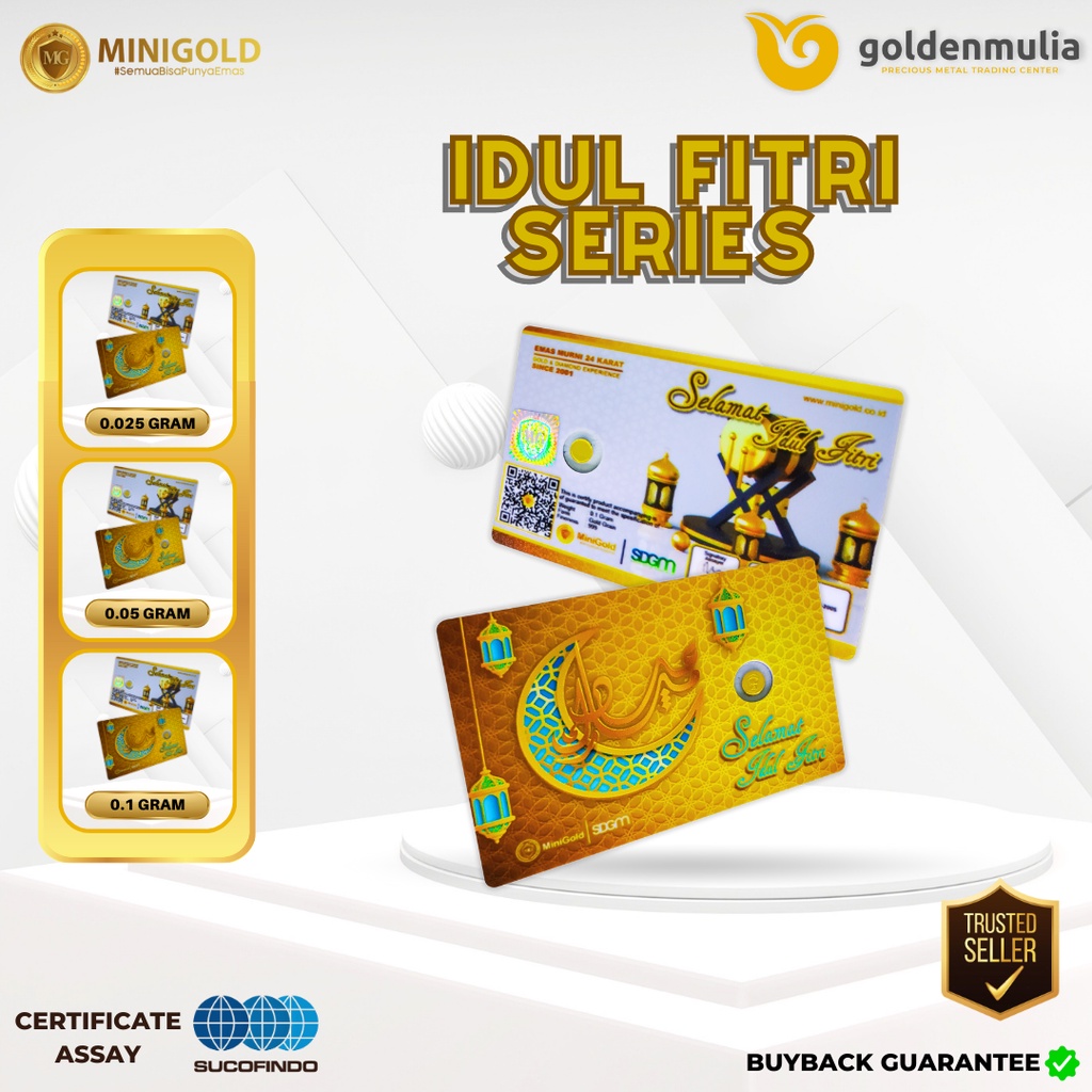 Golden Mulia MINI GOLD Gift Series Idul Fitri 0.025 gr 0.05 gr 0.1 gr