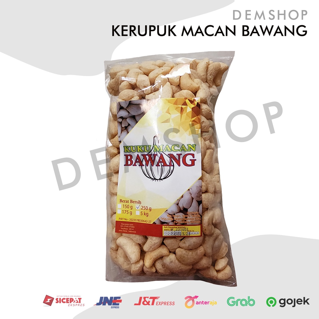 

Krupuk Ikan Bawang Kuku Macan 250gr Snack Jajan Lebaran Idul Fitri
