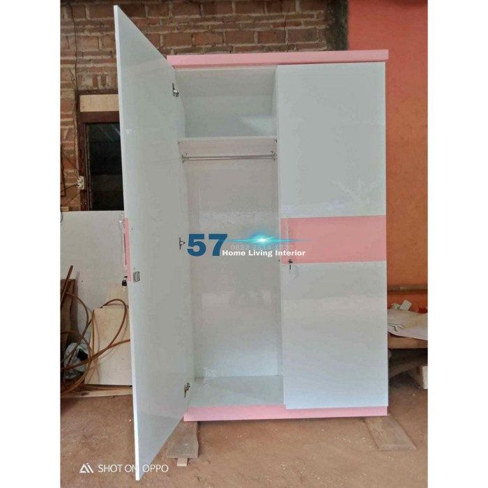 Lemari Pakaian Minimalis Serbaguna 2 Pintu Bahan Multiplek HPL