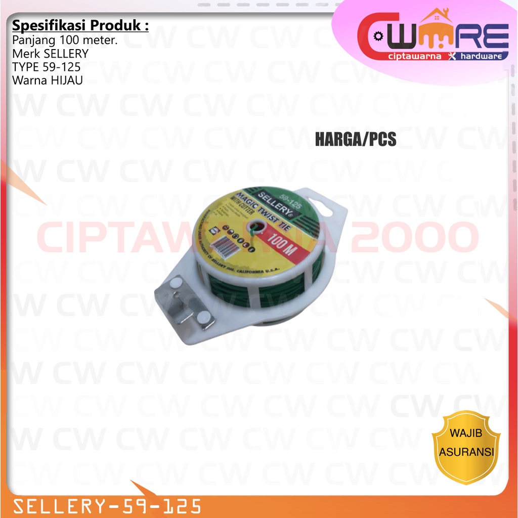 

Sellery 59 -125 Pengikat Kabel Kantong Plastik Twist Tie 100 Meter