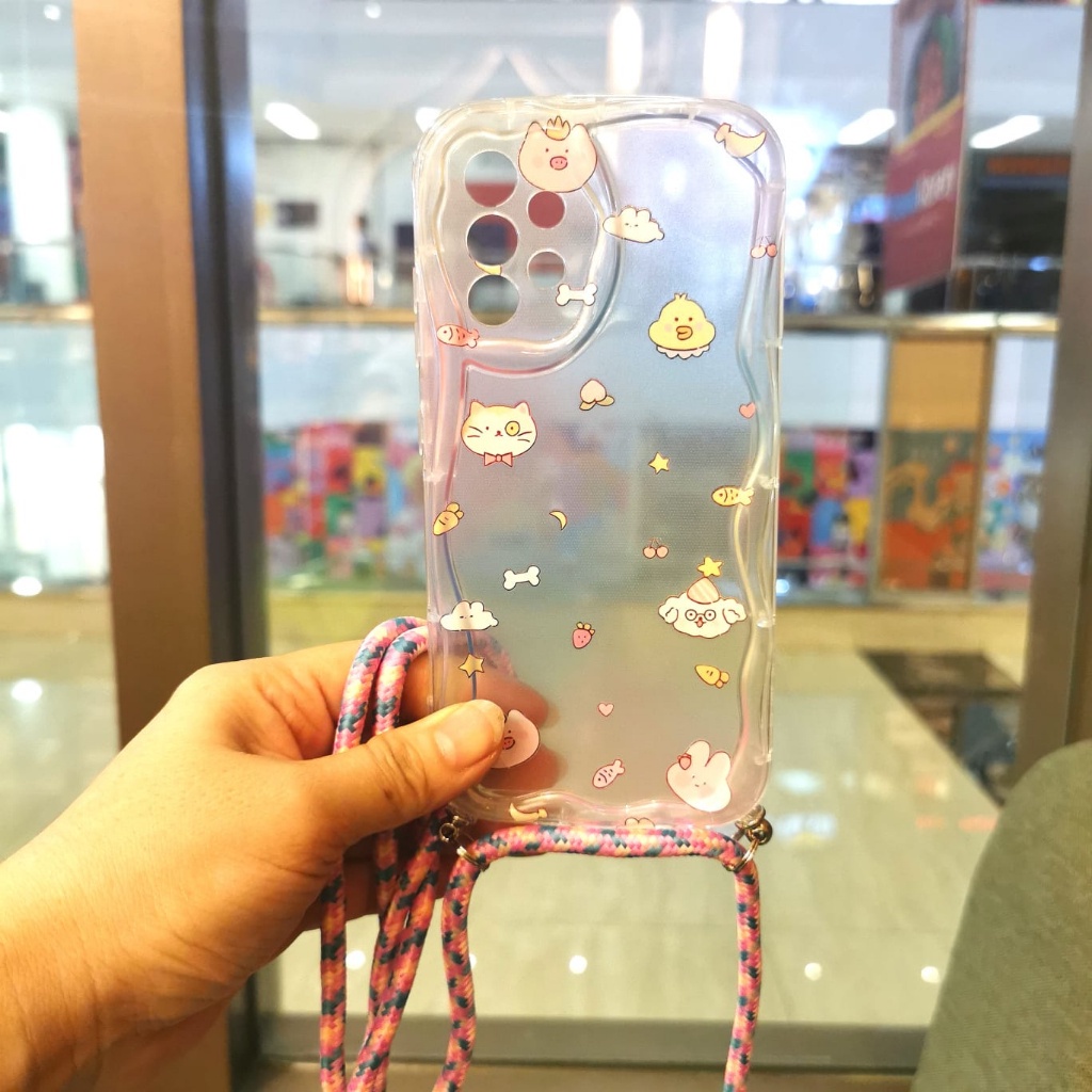 SLING CASE OPPO A36 A76 A96 F11 A57 2022 A77S A8 A31 A1K RELME 5PRO  C2 C35 10 4G CASING BUNNY CLOUD