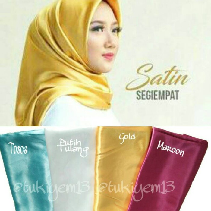Promo Best Seller Segiempat Satin Jilbab Satin - Gold