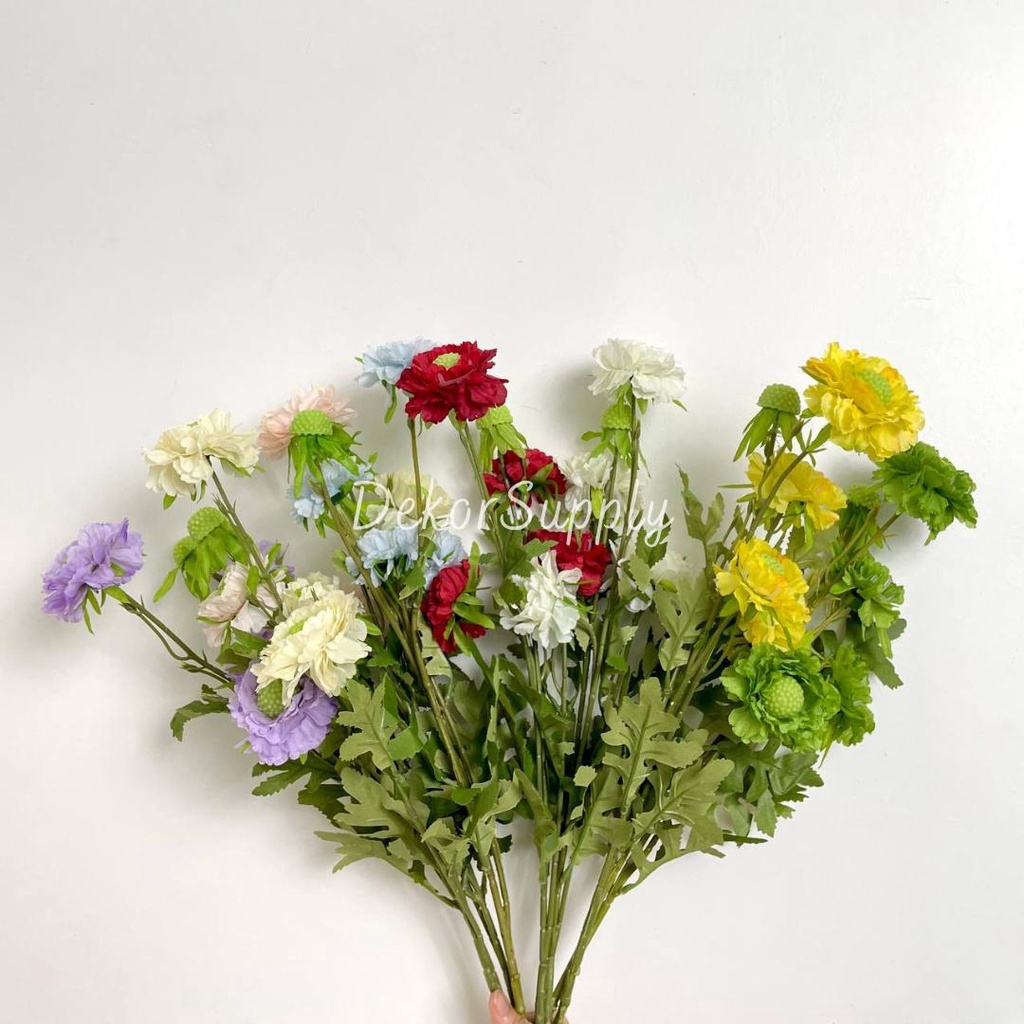 Bunga Scabiosa Premium Bunga Artifcial Import Dekorasi Pernikahan Premium Dekorasi hias