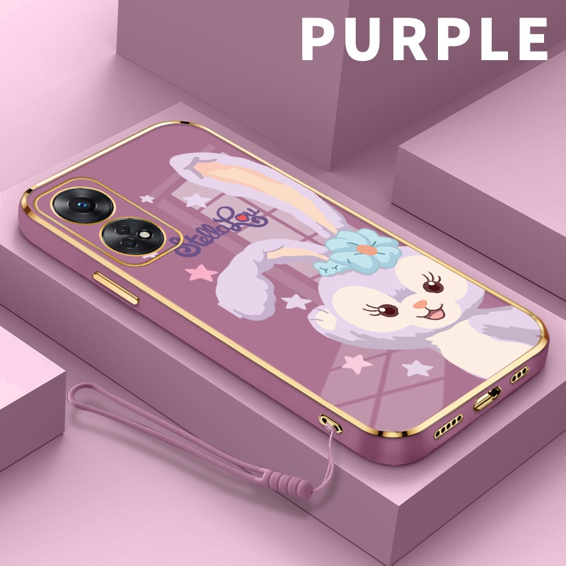 JWYNITA Softcase  For Oppo Reno8 T 4G Bintang yang Memanggil Della Luna Belle Mewah Elektroplating C